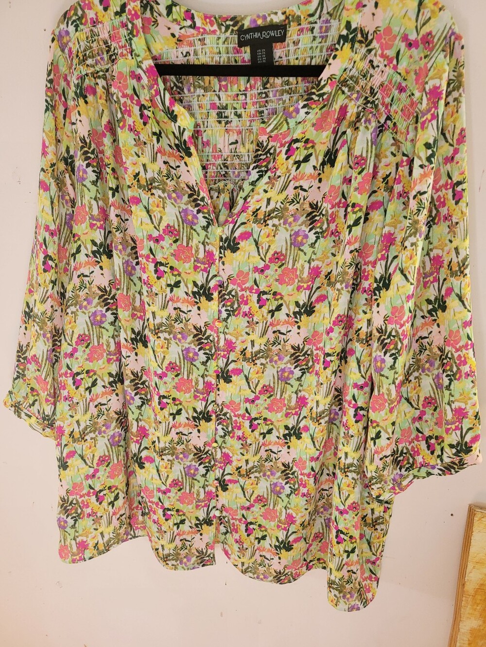 Cynthia Rowley Floral Peasant Top in Multi-Color